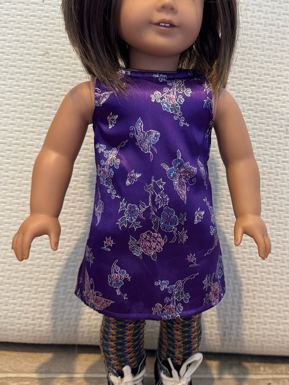 American Girl butterfly dress black high top sneakers tights outfit lot